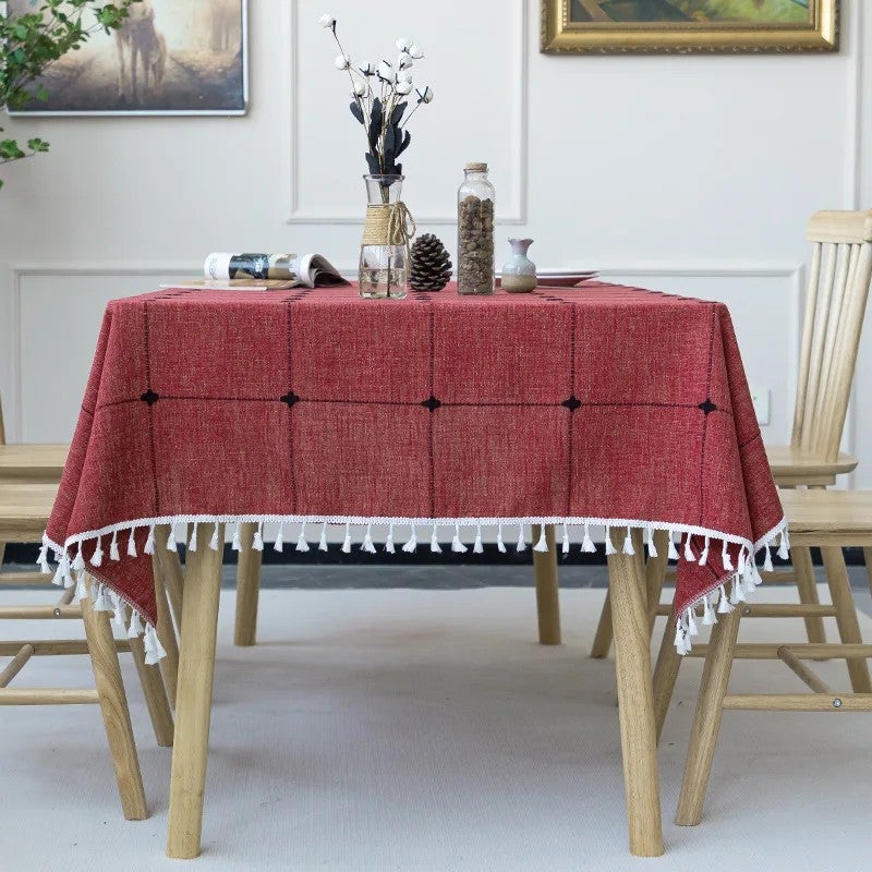 Bluejw Selling Solid Color Fabric Tablecloth Linen Plain Tablecloth Nordic Modern Coffee Table Tablecloth - Image 1